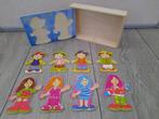 Houten puzzel verkleed poppetjes 8 stuks / aankleedpuzzel, 2 tot 4 jaar, Gebruikt, 10 tot 50 stukjes, Ophalen of Verzenden