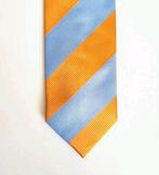 Zijden stropdas - gestreept, Vintage, Oranje, Ophalen of Verzenden, Met patroon