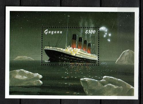 guyana 1998 pf blok titanic scheepvaart boten ships, Postzegels en Munten, Postzegels | Thematische zegels, Postfris, Overige thema's