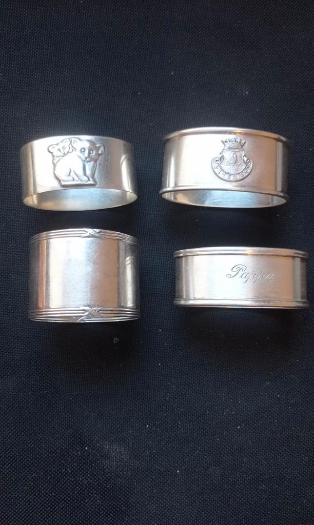 Zilveren Servetringen Set, Antiek en Kunst, Antiek | Goud en Zilver, Zilver, Ophalen of Verzenden