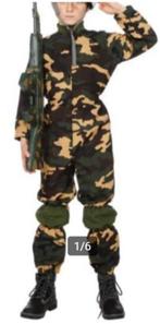 Leuk groen/bruin/beige/zwart LEGER/ARMY pak, Kinderen en Baby's, Carnavalskleding en Verkleedspullen, Ophalen, Gebruikt, 170 of groter