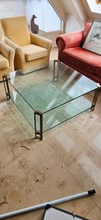 Design salontafel – glas & messing look, Ophalen, 100 tot 150 cm, 50 tot 100 cm, Minder dan 50 cm
