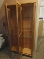 vitrinekast blank grenen met glazen planken, Ophalen, Minder dan 50 cm, Gebruikt, 150 tot 200 cm