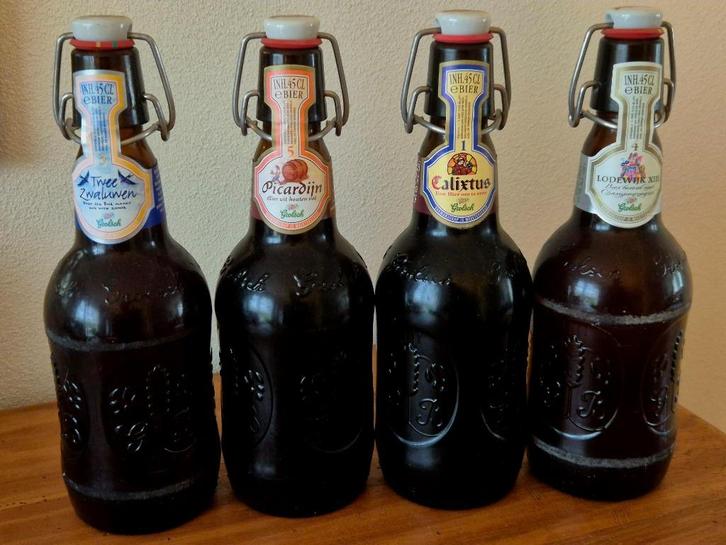 4 oude volle beugelflessen bier van Grolsch collector's item, Verzamelen, Biermerken, Zo goed als nieuw, Flesje(s), Grolsch, Ophalen of Verzenden