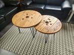 Houten haspel salon tafels, Ophalen, Gebruikt, 50 tot 100 cm, Minder dan 50 cm