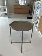 Metalen Bijzettafel Rond - Modern Design taupe/beige, Huis en Inrichting, Tafels | Bijzettafels, Ophalen, Minder dan 45 cm, Minder dan 55 cm