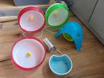 3 loopwieltjes looprad hamster muis en huisje en bakje, Ophalen of Verzenden, Zo goed als nieuw, Loopwiel of Rad