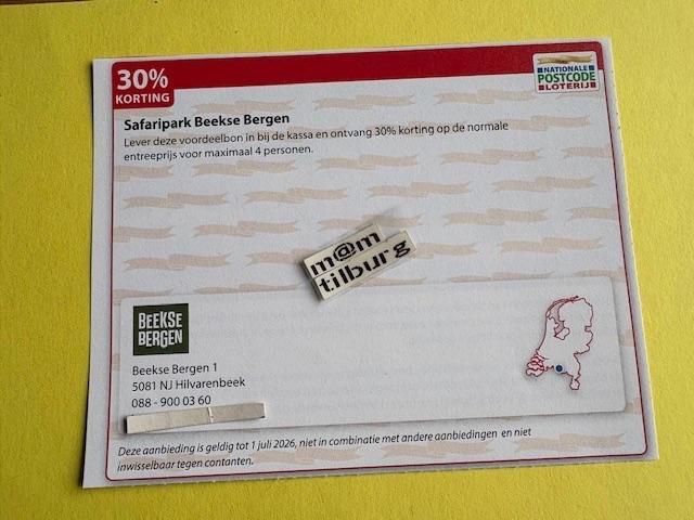 Safaripark Beekse Bergen 30% korting voor max 4 pers., Tickets en Kaartjes, Recreatie | Dierentuinen, Drie personen of meer, Ticket of Toegangskaart