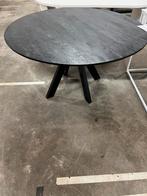 Eettafel rond manghout zwart 130cm, Huis en Inrichting, Tafels | Eettafels, Info@savoireinteriors.com, 100 tot 150 cm, Sqvoire