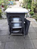 Campingkast met 3 ruimtes,3 planken, stevig bovenblad., Ophalen, Zo goed als nieuw, Campingkast