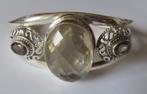 Koopje! Zilveren manchet armband met stenen, incl verzenden, Verzenden, Zo goed als nieuw, Zilver, Zilver