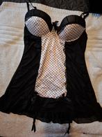 Babydoll/korset, Verzenden, Zwart, Body of Korset