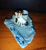 Porseleinen inkt  pot Jack Russels blauw, Antiek en Kunst, Ophalen of Verzenden