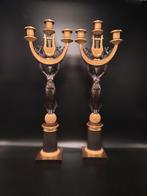 Antieke empire kandelaars, Antiek en Kunst, Ophalen, Koper of Brons