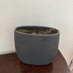 Donkergrijze bloempot, pot, grijs 25x27x12, Rond, Ophalen of Verzenden, Zo goed als nieuw, Aardewerk