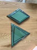 6 kleine spiegels zwart met groen, Ophalen, Zo goed als nieuw, Minder dan 80 cm, Glasplaat