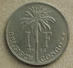 Belgisch Congo, 1 frank 1924 (Vlaams), Ophalen of Verzenden, Overige landen, Losse munt