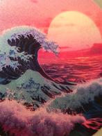 OUTRUN ZON Vaporwave Synthwave Aesthetic STICKER, Ophalen of Verzenden, Nieuw, Bedrijf of Vereniging