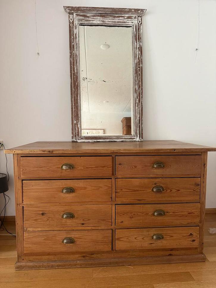 Vintage Toonbank, Huis en Inrichting, Kasten | Dressoirs, Gebruikt, 100 tot 150 cm, 75 cm of meer, Met lade(s), Grenenhout, Ophalen