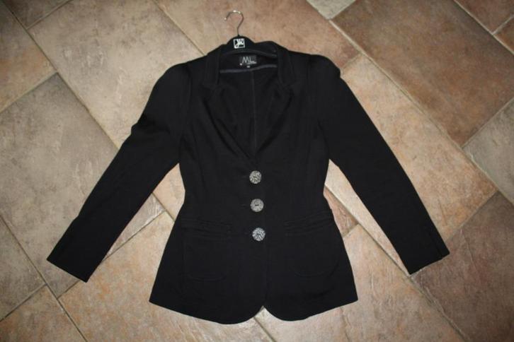 ML Collections prachtig zwart stretch jasje mt 40, Kleding | Dames, Jasjes, Kostuums en Pakken, Zo goed als nieuw, Jasje, Maat 38/40 (M)