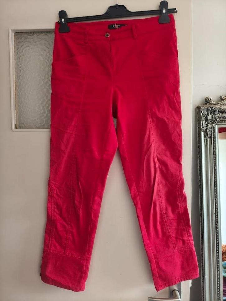 Enjoy rode dames jeans tregging, Kleding | Dames, Broeken en Pantalons, Gedragen, Maat 36 (S), Rood, Driekwart, Ophalen of Verzenden
