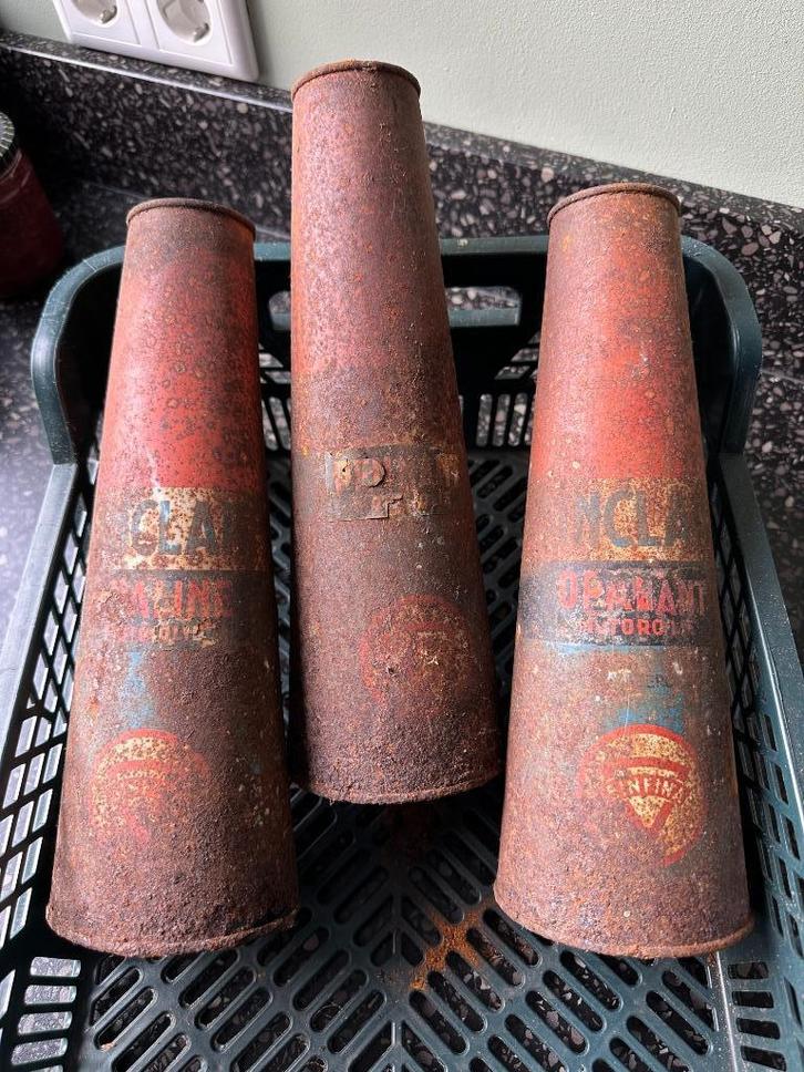 Zeldzame conisch SinFina blikken. Sinclair Opaline Motorolie, Verzamelen, Merken en Reclamevoorwerpen, Gebruikt, Gebruiksvoorwerp