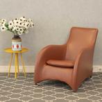 2 Zeer fraaie Montis Loge fauteuil + hocker kastanjebruin, Ophalen of Verzenden, Zo goed als nieuw, Leer