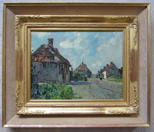 ====in het dorp  ====Herman Bogman jr 1890-1975 ====, Antiek en Kunst, Kunst | Schilderijen | Klassiek, Ophalen of Verzenden