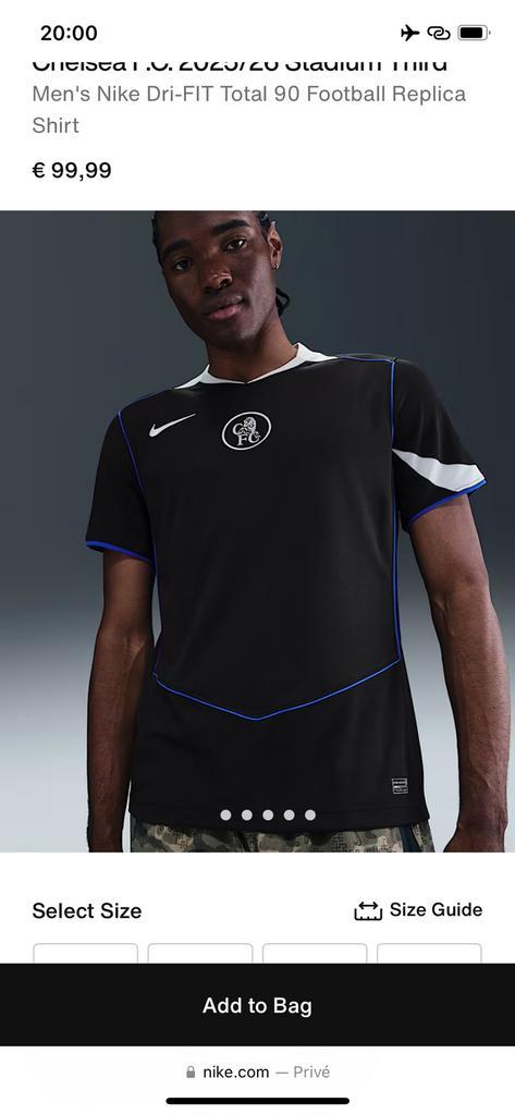 Chelsea FC 25/26 derde shirt, Kleding | Heren, Overige Herenkleding, Zo goed als nieuw, Ophalen of Verzenden