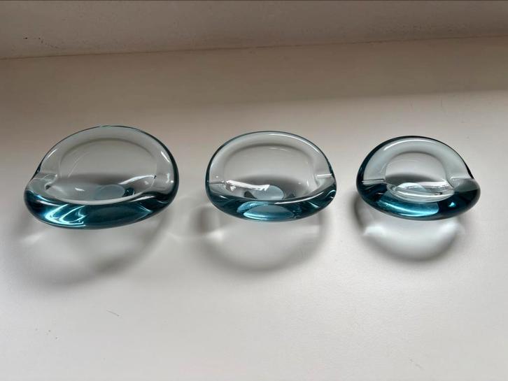 Holmegaard asbakken (3 stuks), Antiek en Kunst, Antiek | Glas en Kristal, Ophalen of Verzenden