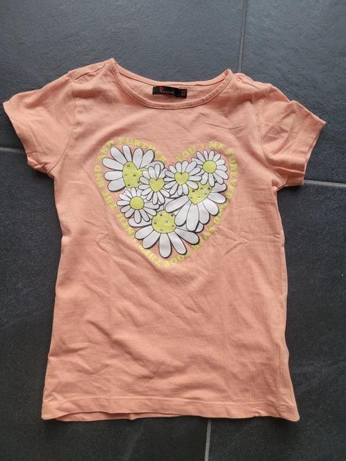 Shirtjes 2 stuks Zalm kleurig en Wit, Kinderen en Baby's, Kinderkleding | Maat 140, Zo goed als nieuw, Meisje, Shirt of Longsleeve