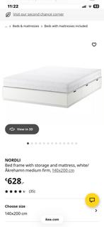 Bed met matras - 1 jaar gebruikt, Ophalen, Gebruikt, Eenpersoons, Wit