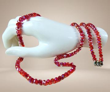 Prachtige HIGH END ‘50s rode Aurora Borealis armband ketting beschikbaar voor biedingen