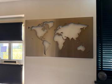 Wereldkaart Wanddecoratie RVS Roest Design beschikbaar voor biedingen