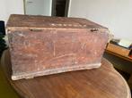 Oude houten kist - B64,5 x D35 x H33 cm, Huis en Inrichting, Woonaccessoires | Kisten, Ophalen, Gebruikt, 50 tot 100 cm, Minder dan 50 cm