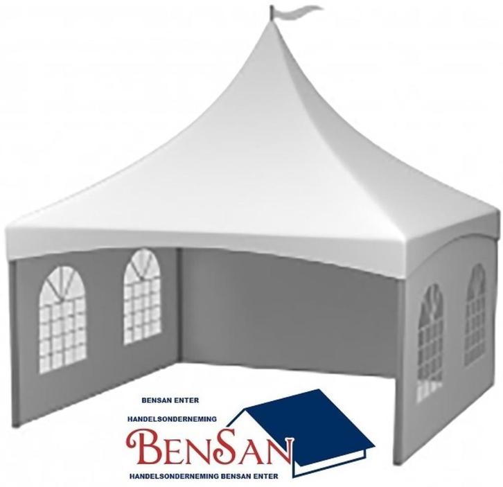 pagode tent 5x5 mtr pvc party tenten bensan enter, Hobby en Vrije tijd, Feestartikelen | Verhuur, Zo goed als nieuw, Overige, Ophalen