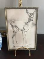 Hert Tekening H. Van Maarseveen Ingelijst, Ophalen of Verzenden