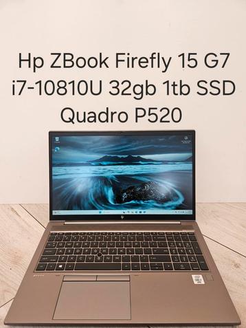 Hp ZBook Firefly 15 G7 i7-10810U 32gb 1tb SSD quadro P520 beschikbaar voor biedingen