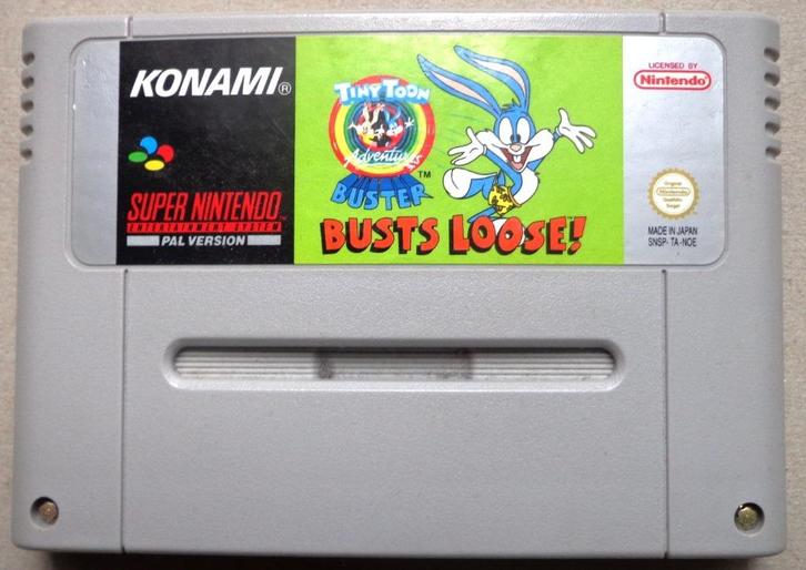 Tiny Toon Adventures Busts Loose voor de Super Nintendo, Spelcomputers en Games, Games | Nintendo Super NES, Gebruikt, Ophalen of Verzenden