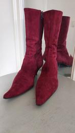 Suède laarsjes, wijnrood 39, Lage of Enkellaarzen, Ophalen of Verzenden, Gedragen, Rood