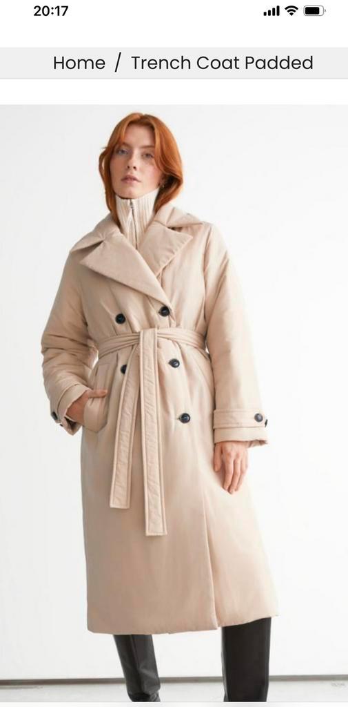 💕 Padded trenchcoat & Other Stories /Mt 42 / or pr 149,-, Kleding | Dames, Jassen | Winter, Zo goed als nieuw, Maat 42/44 (L)