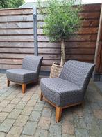 Fauteuil 2x, stof, kleur  grijs, Huis en Inrichting, Fauteuils, Ophalen, Gebruikt, 75 tot 100 cm, Stof