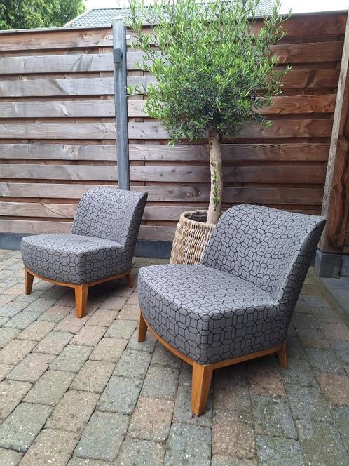Fauteuil 2x, stof, kleur  grijs, Huis en Inrichting, Fauteuils, Gebruikt, Stof, 50 tot 75 cm, 75 tot 100 cm, Ophalen