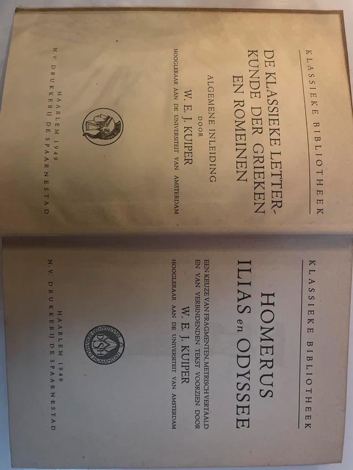 Homerus Ilias en Odyssee - 1949, Boeken, Literatuur, Zo goed als nieuw, Nederland, Ophalen of Verzenden