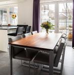 Amerikaans notenhout eettafel, Huis en Inrichting, Ophalen, Gebruikt, Overige materialen, 200 cm of meer