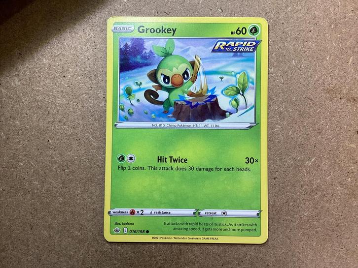 1x Grookey [CRE 016/198] (Excellent), Hobby en Vrije tijd, Verzamelkaartspellen | Pokémon, Zo goed als nieuw, Losse kaart, Ophalen of Verzenden
