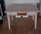 Houten eetkamertafel melkwit, Ophalen, Gebruikt, 100 tot 150 cm, 50 tot 100 cm