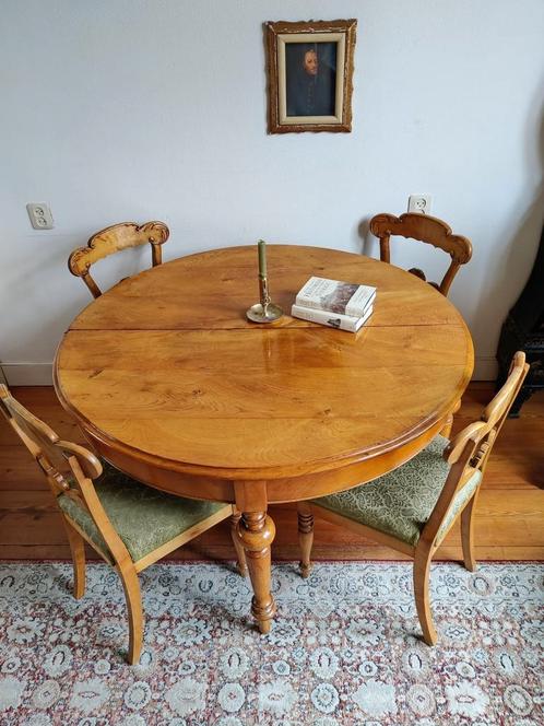 Antieke eettafel inclusief vier stoelen (matbord ca 1840)., Antiek en Kunst, Antiek | Meubels | Tafels, Ophalen