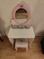 Prinsessen kinder kaptafel met spiegel en kruk, Ophalen, Gebruikt, Tafel(s) en Stoel(en)
