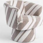 Draai Fauteuil Nora van Coco-Maison stof, beige+Taupe, Ophalen, Minder dan 75 cm, Nieuw, Stof